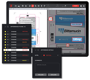 Inspeção automatizada de embalagens e documentos impressos