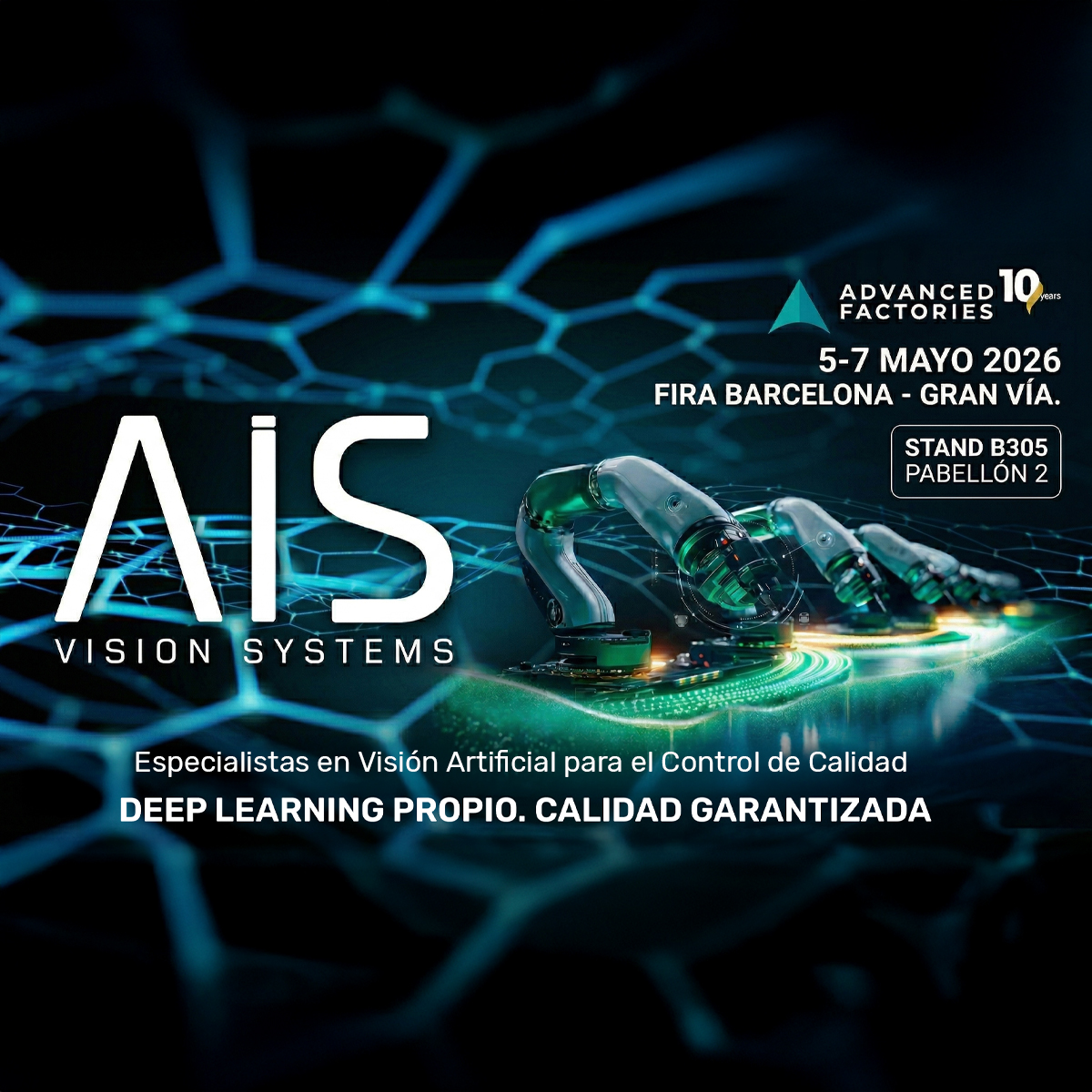 AIS Vision à Advanced Factories 2026 : venez découvrir l&rsquo;inspection industrielle du futur